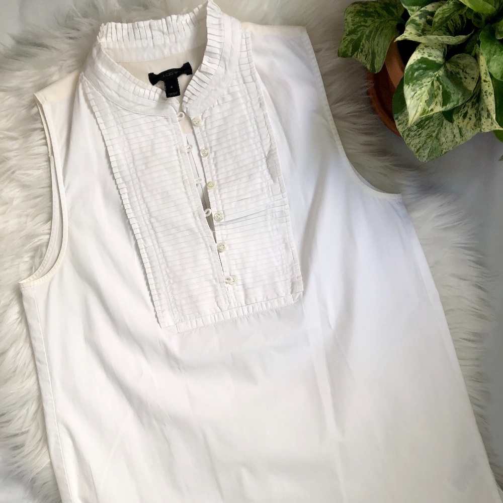 J. Crew Pleated Bib Sleeveless Popover Shirt | 4